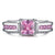Blue Pink & White CZ Silver Ring